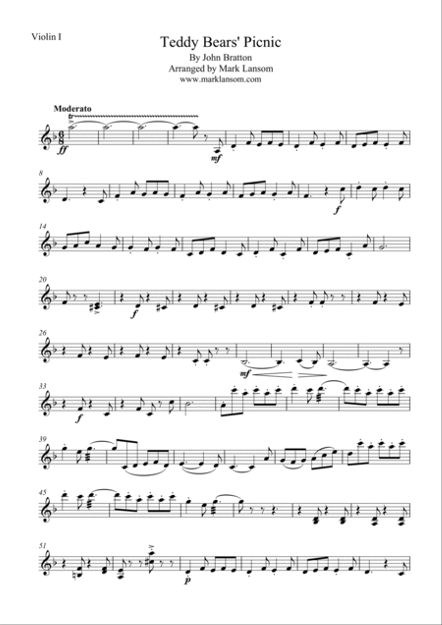 The Teddy Bears' Picnic for String Quartet String Quartet scores gallery preview page 6