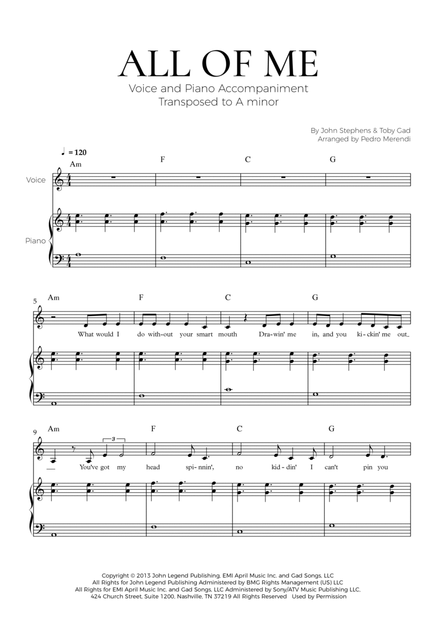All of you john legend sale piano
