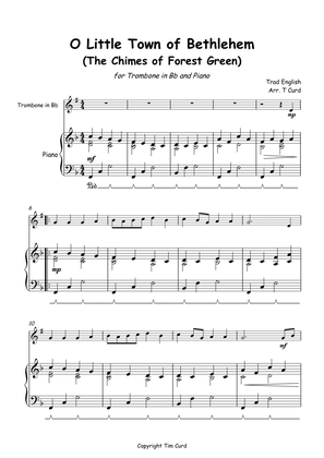 Book cover for O Little Town of Bethlehem for Solo Trombone in Bb and Piano