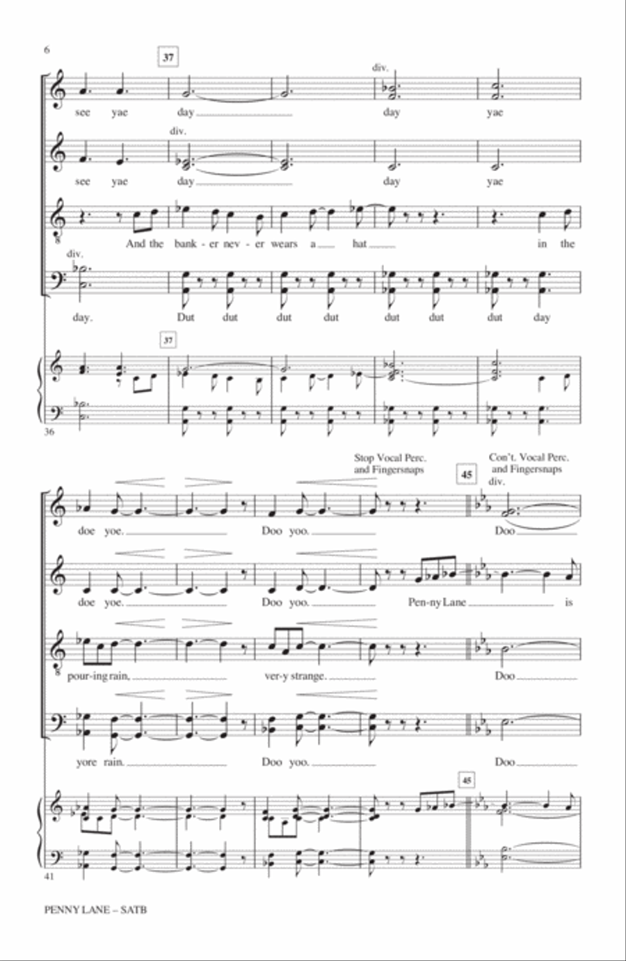 Penny Lane Penny Lane 4-Part scores gallery preview page 5