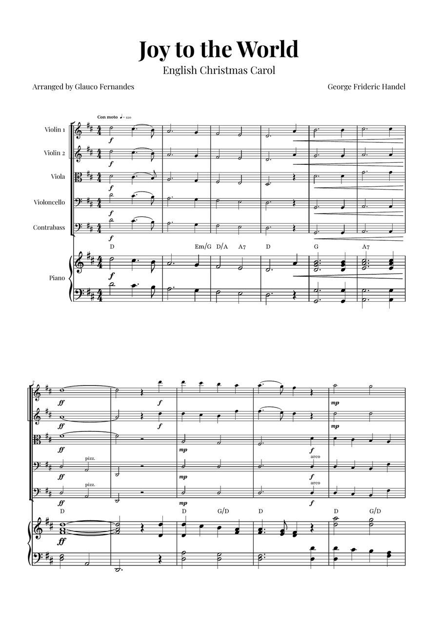 Joy to the World | STUNNING Arrangement String Orchestra scores gallery preview page 1