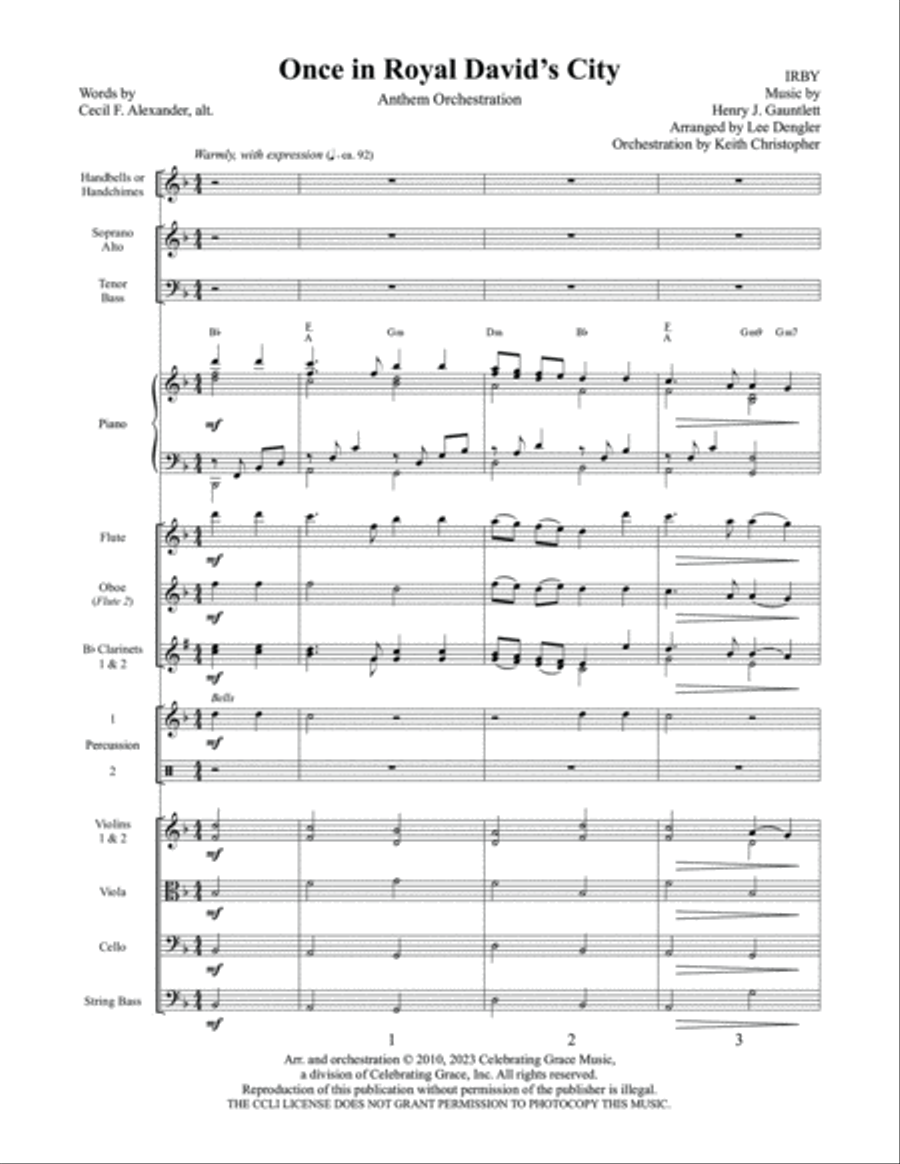 Once in Royal David's City Orchestration (Digital) Orchestra scores gallery preview page 2