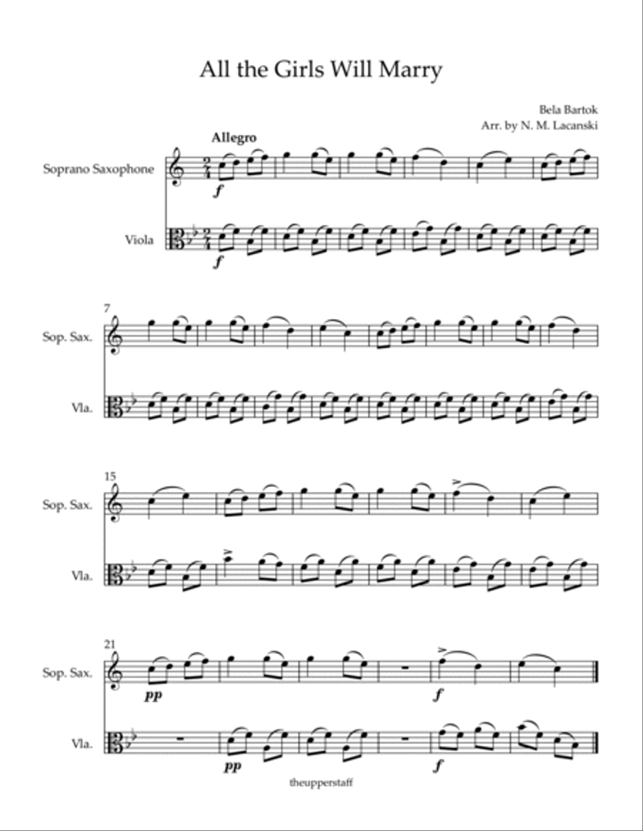 All the Girls Will Marry Soprano Saxophone scores gallery preview page 2