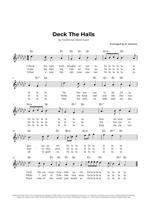 Book cover for Deck The Halls (Key of G-Flat Major)
