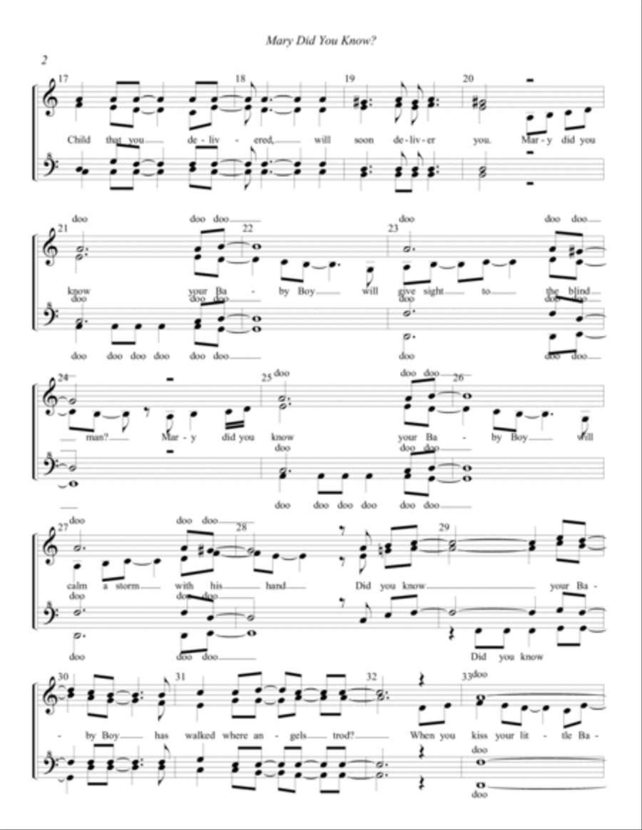 Mary, Did You Know? Choir scores gallery preview page 2