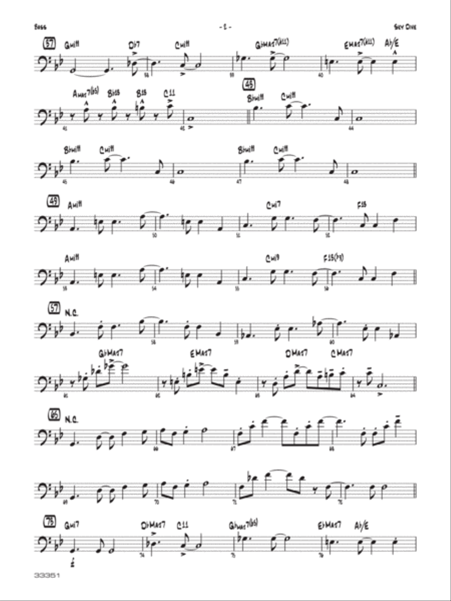 Sky Dive: Electric Bass Jazz Ensemble scores gallery preview page 2