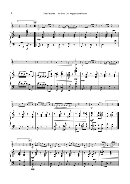 The Favorite for solo Cor Anglais (or English Horn) and Piano