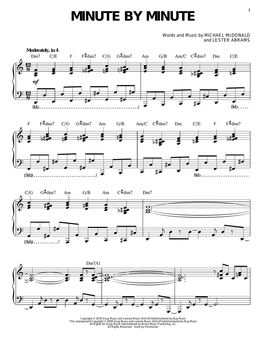 Minute By Minute (arr. Larry Moore) Piano Solo scores gallery preview page 1