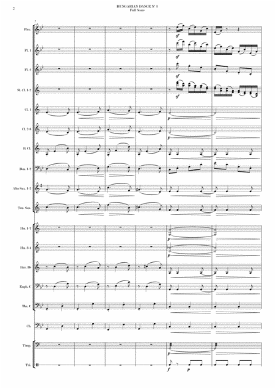 HUNGARIAN DANCE Nº 1 HUNGARIAN DANCE Nº 1 Concert Band scores gallery preview page 4