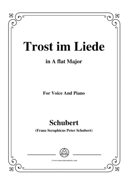 Schubert-Trost im Liede,in A flat Major,for Voice and Piano image number null