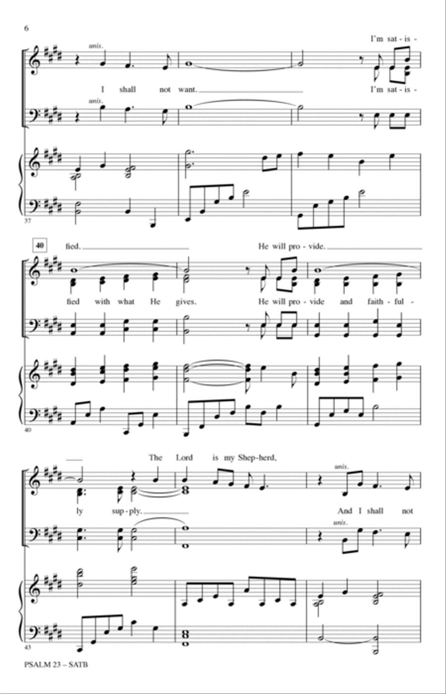 Psalm 23 (A Psalm Of Hope) 4-Part scores gallery preview page 5