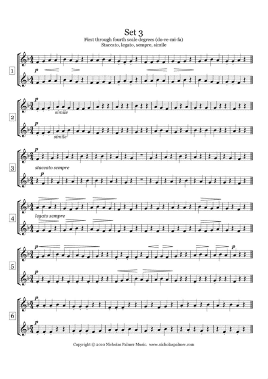 Sight-singing exercises for two-part choirs (SA or TB) TB scores gallery preview page 4