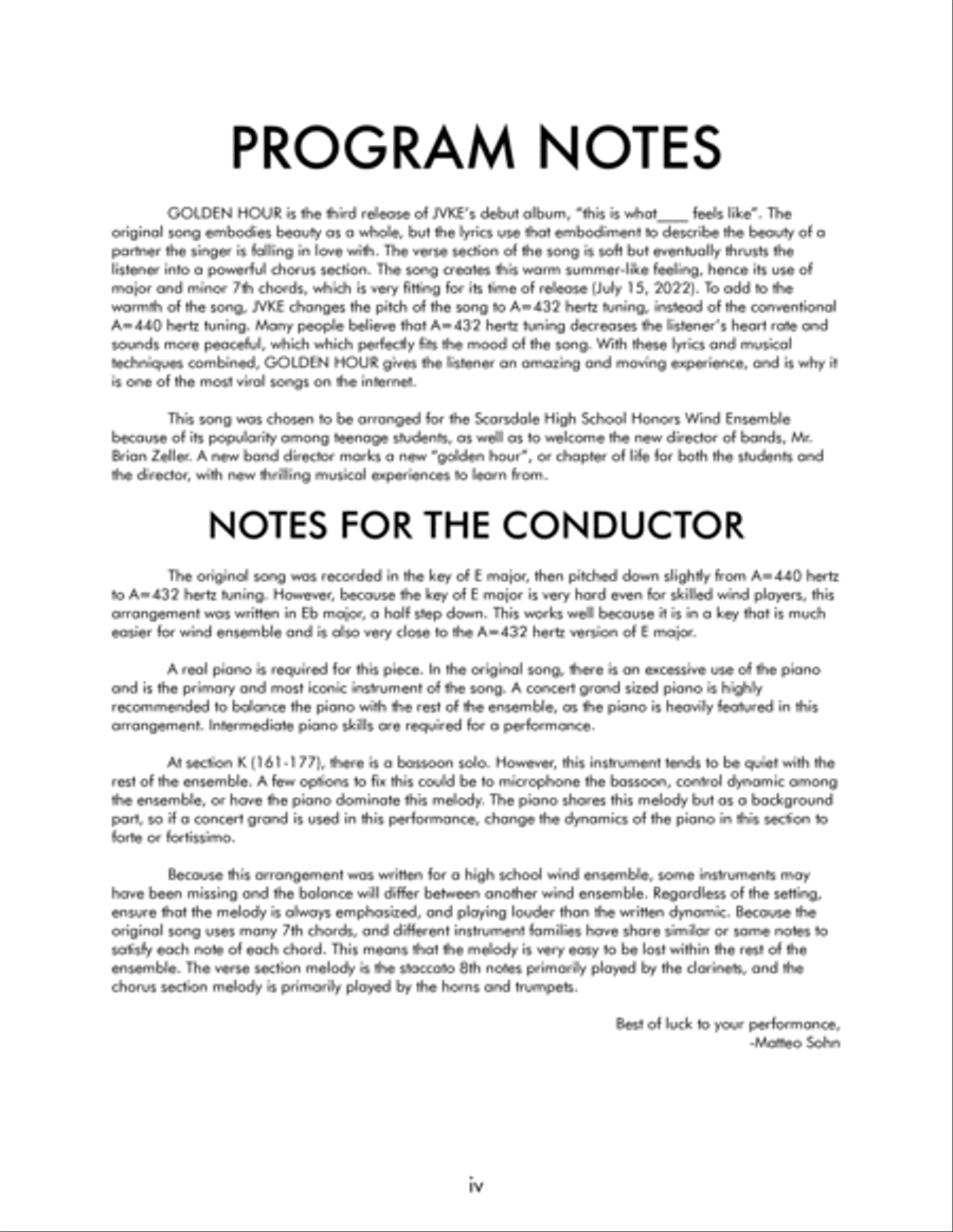 Golden Hour Concert Band scores gallery preview page 6