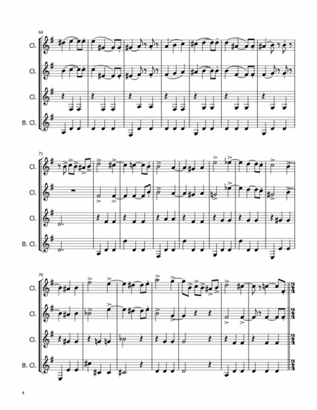 Merry Widow Waltz by Franz Lehar for Clarinet Quartet image number null