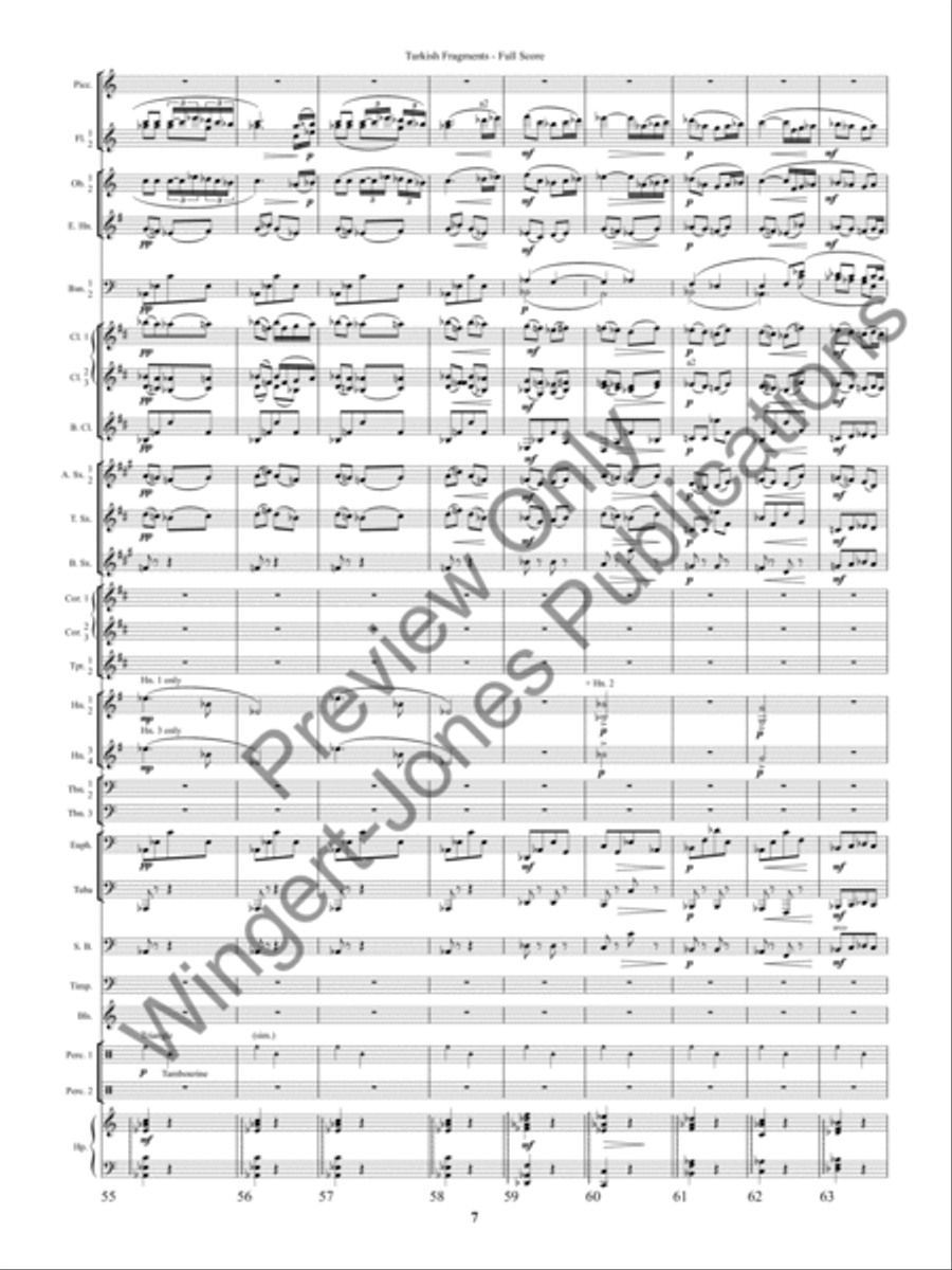 Turkish Fragments Concert Band scores gallery preview page 10