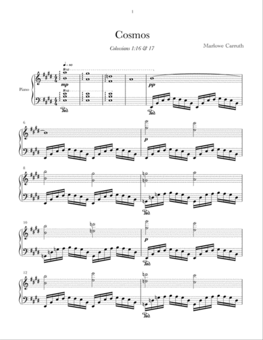 Cosmos Piano Solo scores gallery preview page 1