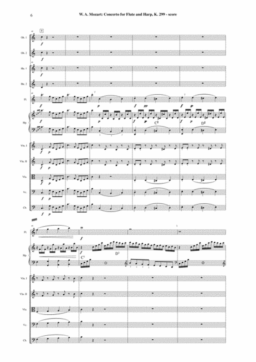 Wolfgang Amadeus Mozart: Concerto for flute and harp, K. 299, full score