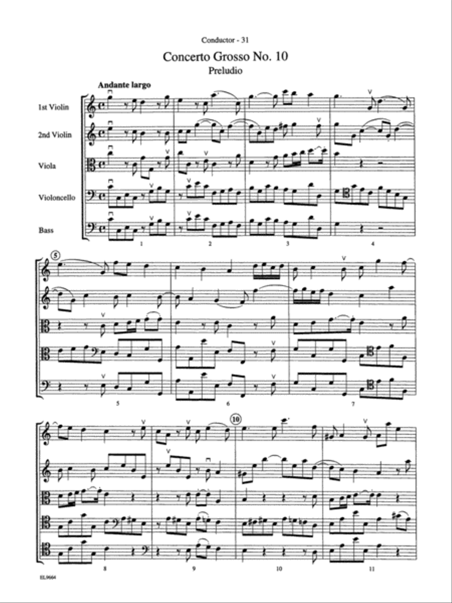 The Best of Arcangelo Corelli (Concerti Grossi for String Orchestra or String Quartet) String Orchestra scores gallery preview page 4
