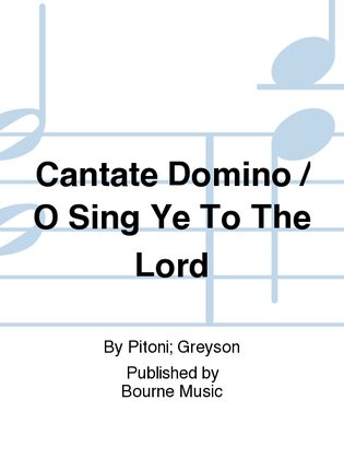 Book cover for Cantate Domino / O Sing Ye To The Lord
