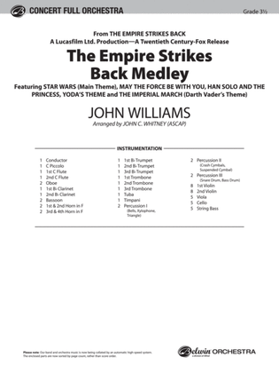 Book cover for The Empire Strikes Back Medley: Score