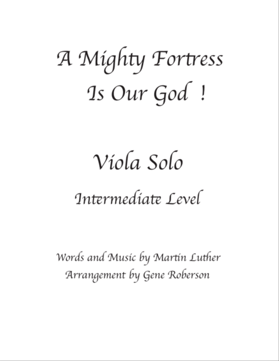 A Mighty Fortress VIOLA Solo Piano scores gallery preview page 1