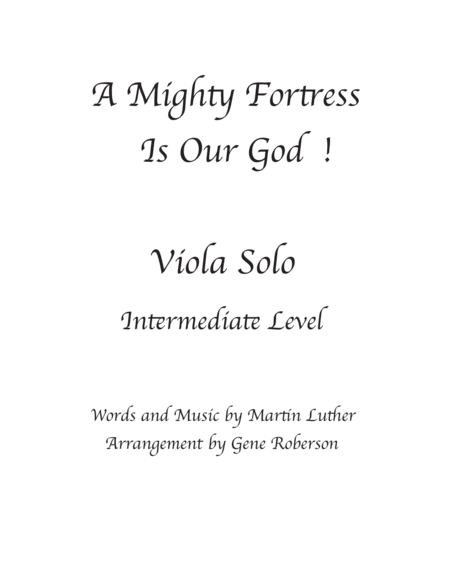 A Mighty Fortress VIOLA Solo image number null