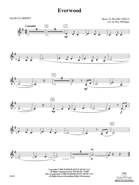 Everwood, Theme from: 2nd B-flat Clarinet