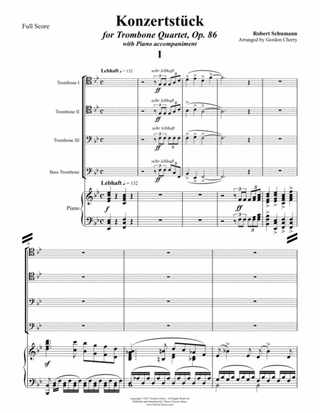 Concert Piece Opus 86 for Trombone Quartet & Piano