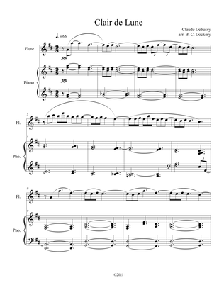 Book cover for Clair de Lune (Flute Solo) with piano accompaniment