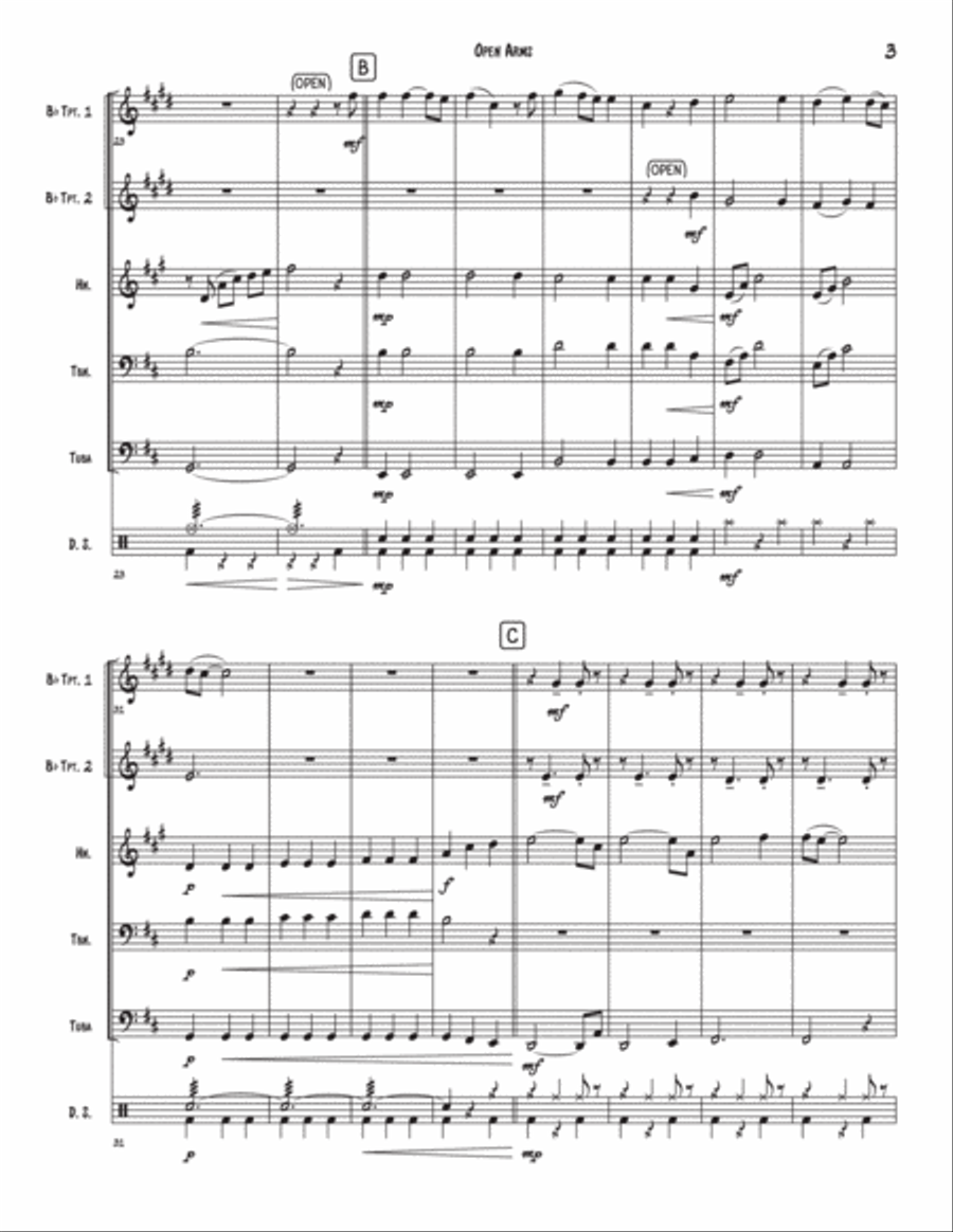 Open Arms Open Arms Brass Ensemble scores gallery preview page 3