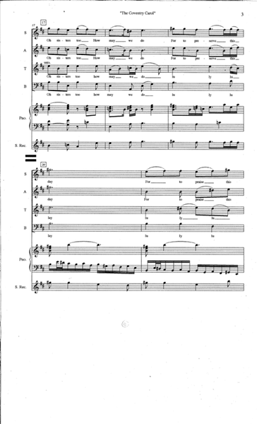 The Coventry Carol, A Contemporary setting arranged for SATB