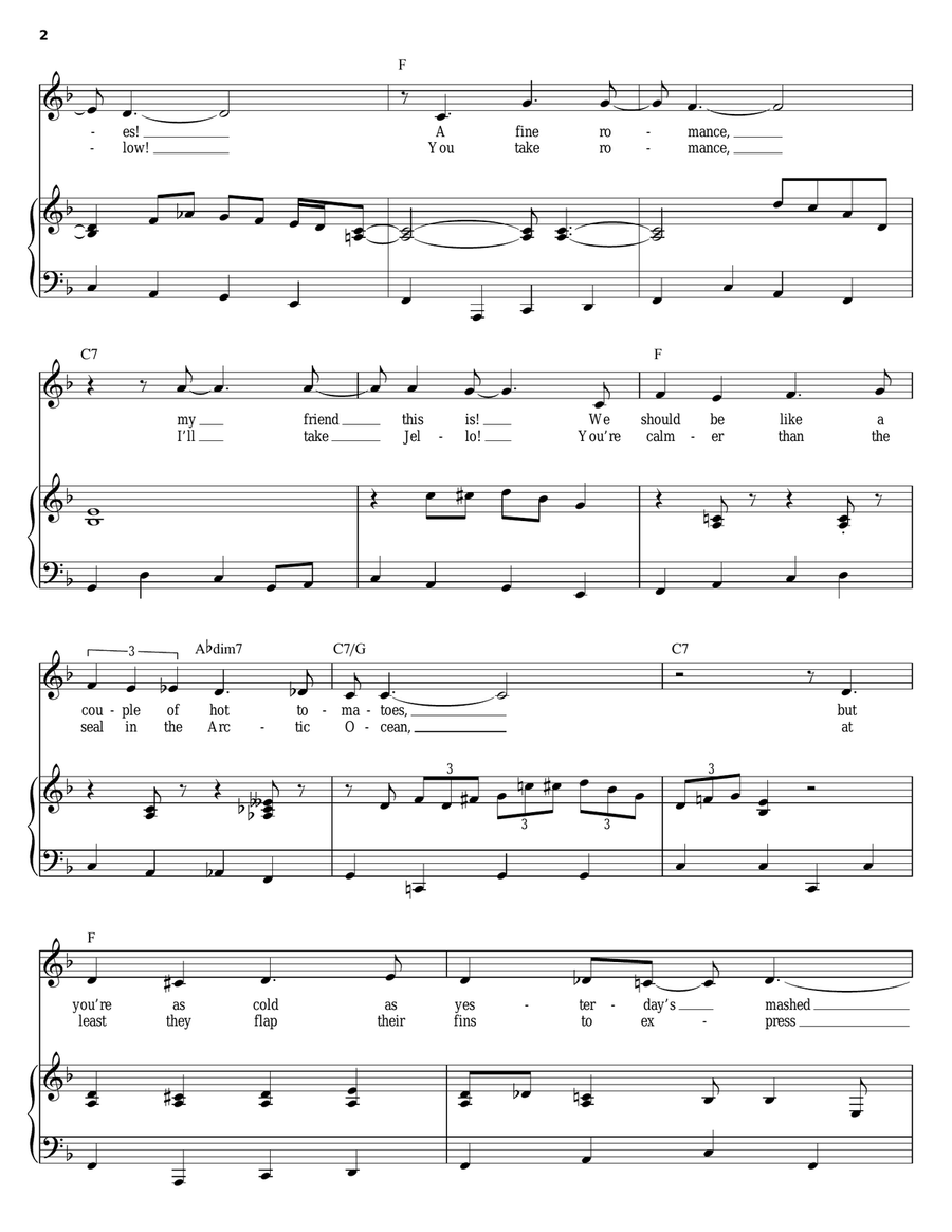 A Fine Romance A Fine Romance Piano, Vocal scores gallery preview page 2