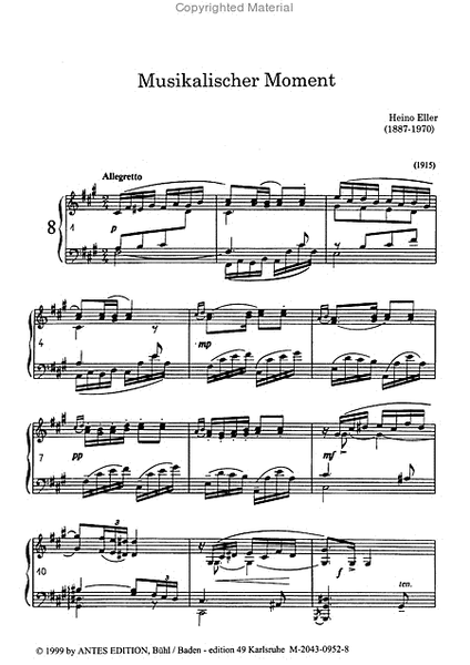 Musikalischer Moment fis moll (1915) / Muusikaline hetk fis-moll (1915)