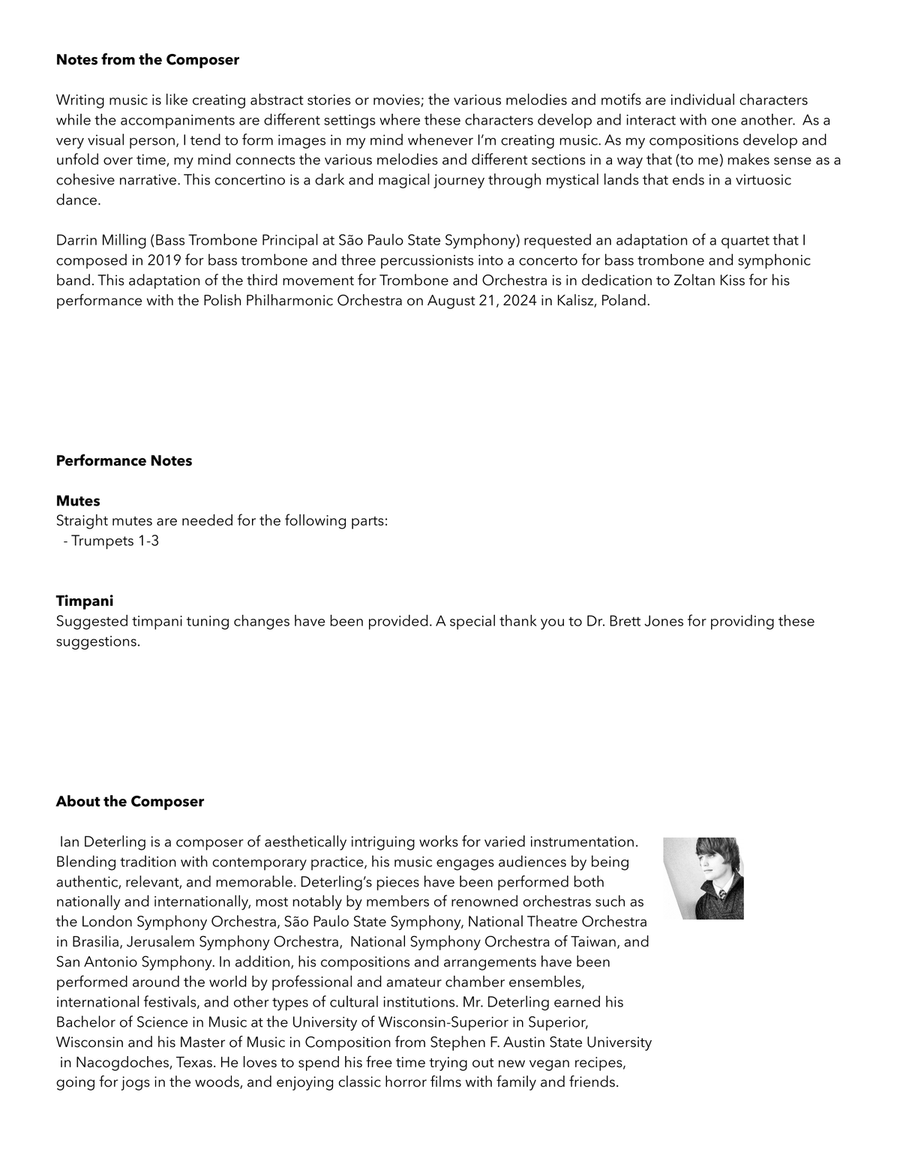 Concertino from Quest, Op. 11b (trombone and orchestra) Full Orchestra scores gallery preview page 4
