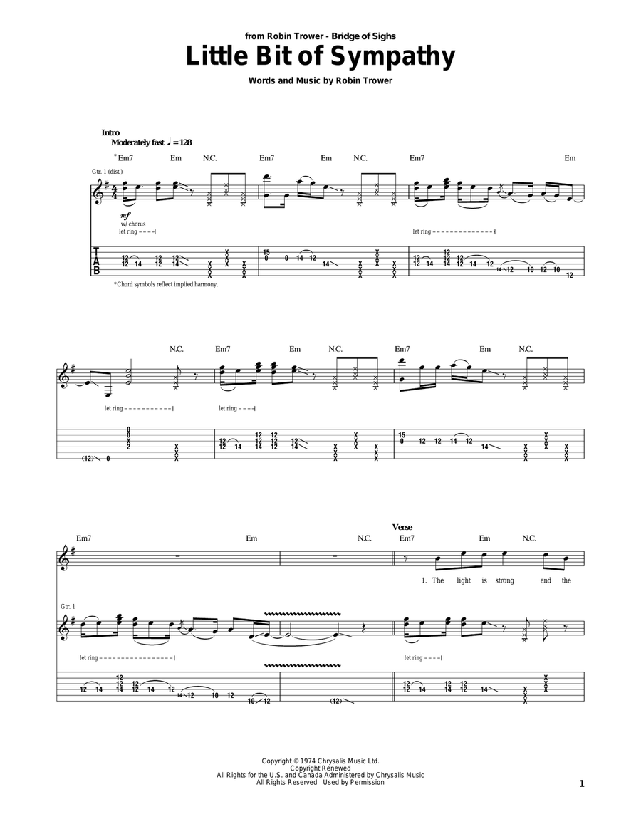 Little Bit Of Sympathy Electric Guitar scores gallery preview page 1