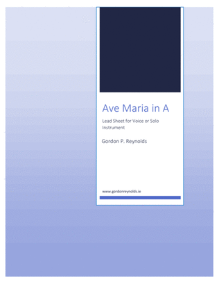 Ave Maria for Solo Voice / Solo Instrument in A