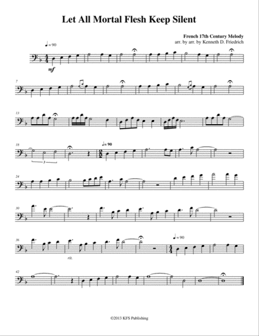 52 Selected Hymns for the Solo Performer - trombone or euphonium