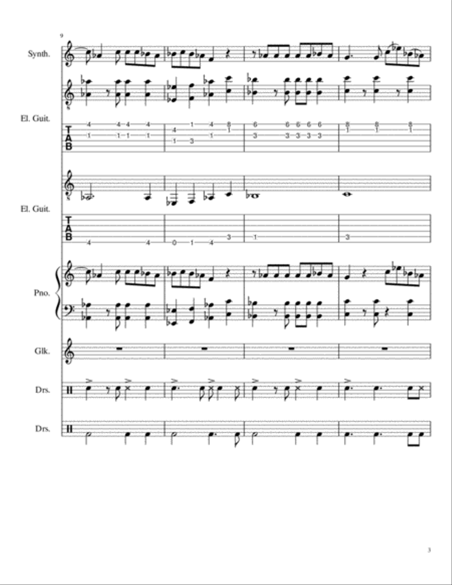 I cant fix you by the Living Tombstone Arr. Ashton Bilger Small Ensemble scores gallery preview page 3