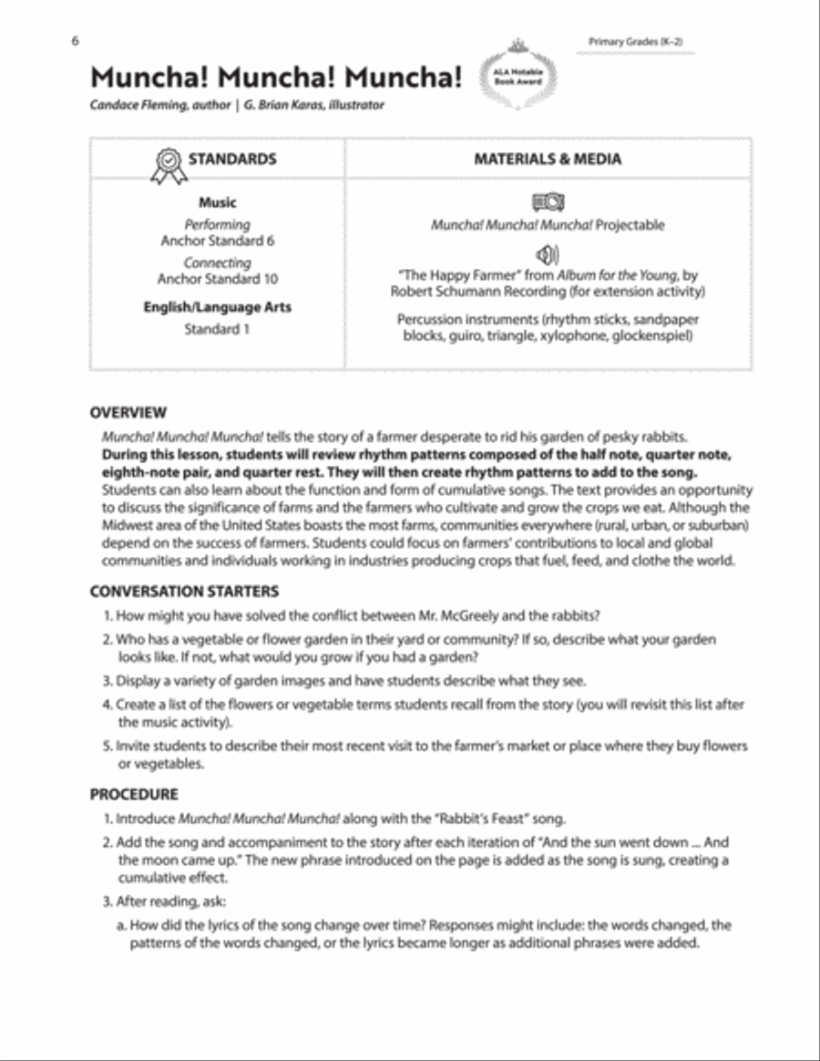 The Musical Bookshelf Classroom Materials scores gallery preview page 3