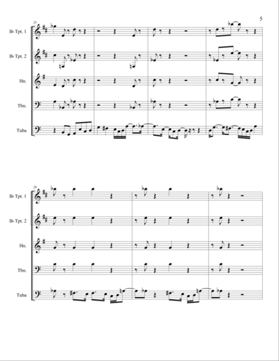 Three and One-Half Movements for Brass; Movement I Etude with 'tude. Brass Ensemble scores gallery preview page 5