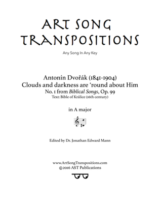 Book cover for DVORÁK: Clouds and darkness are 'round about Him, Op. 99 no. 1 (transposed to A major)