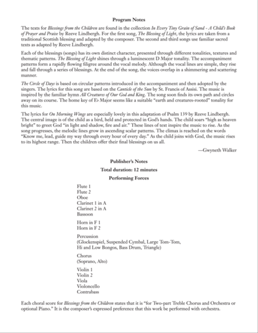 Blessings from the Children: 1. The Blessing of Light 2-Part scores gallery preview page 2