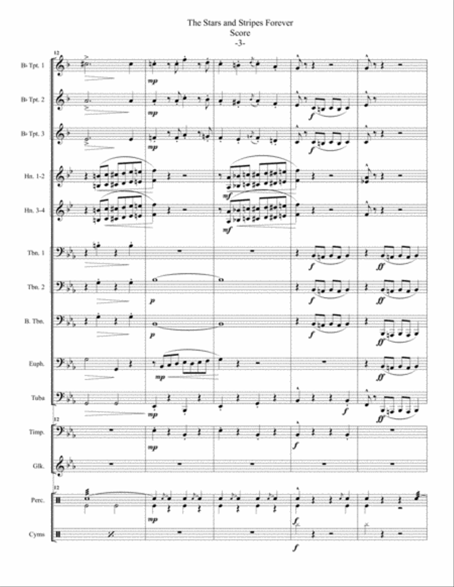 The Stars and Stripes Forever! For Brass Ensemble Brass Ensemble scores gallery preview page 5