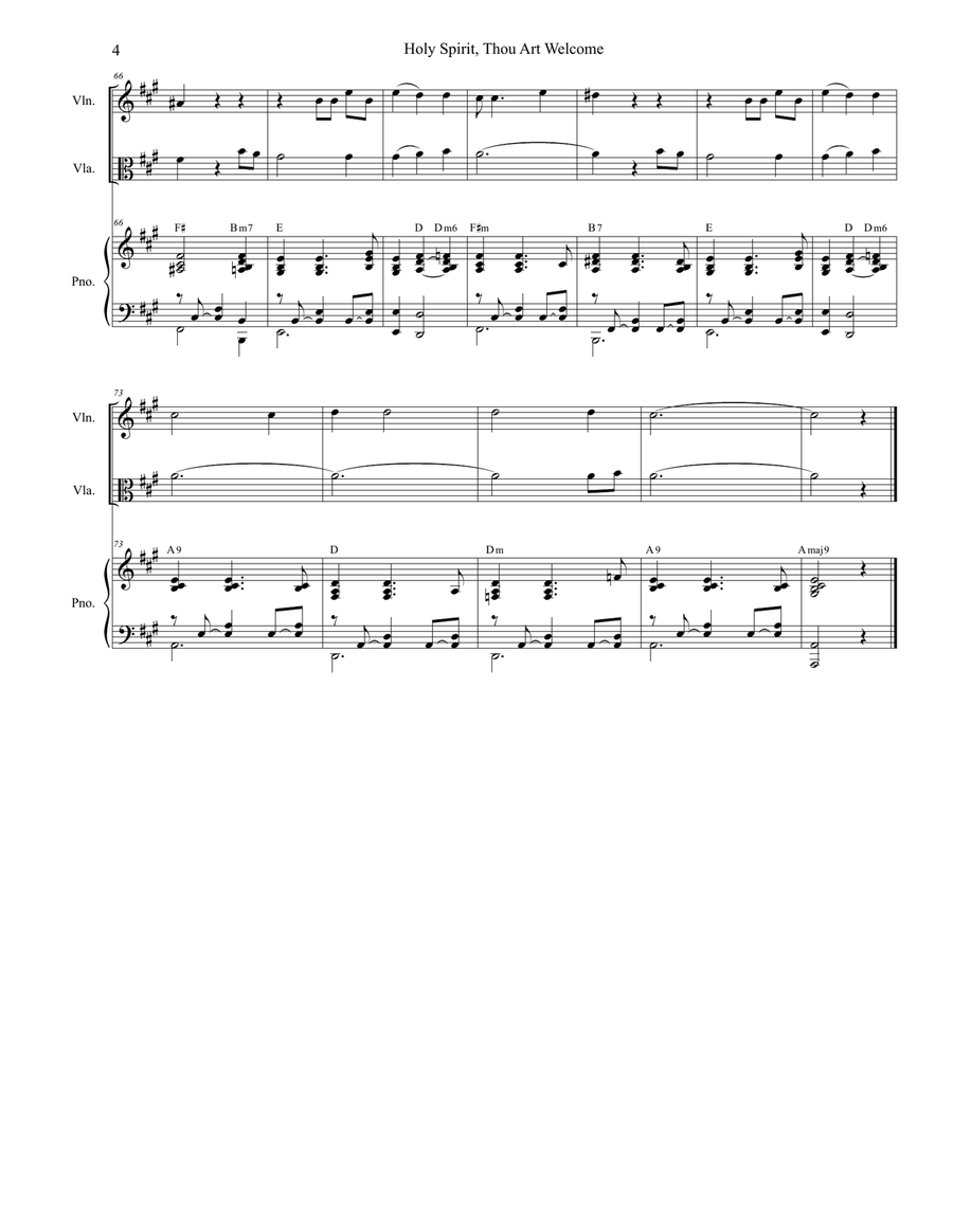 Holy Spirit, Thou Art Welcome String Duet scores gallery preview page 4