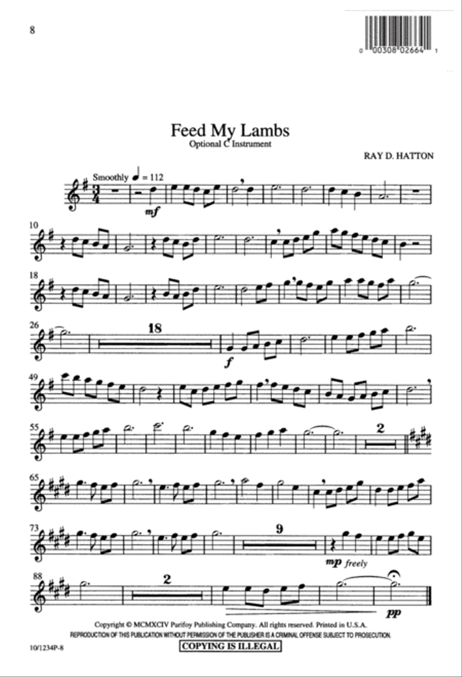 Feed My Lambs 4-Part scores gallery preview page 8