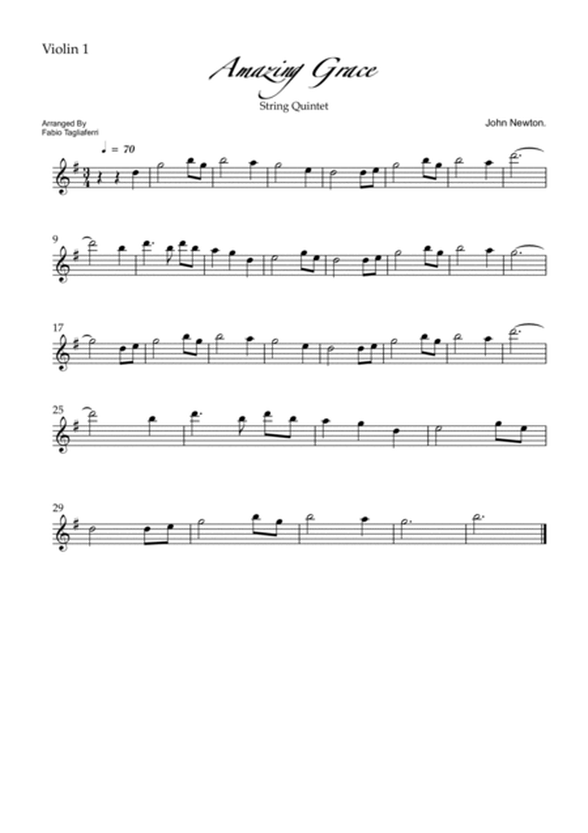 Amazing Grace String Quintet.Full Score And Individual Parts image number null