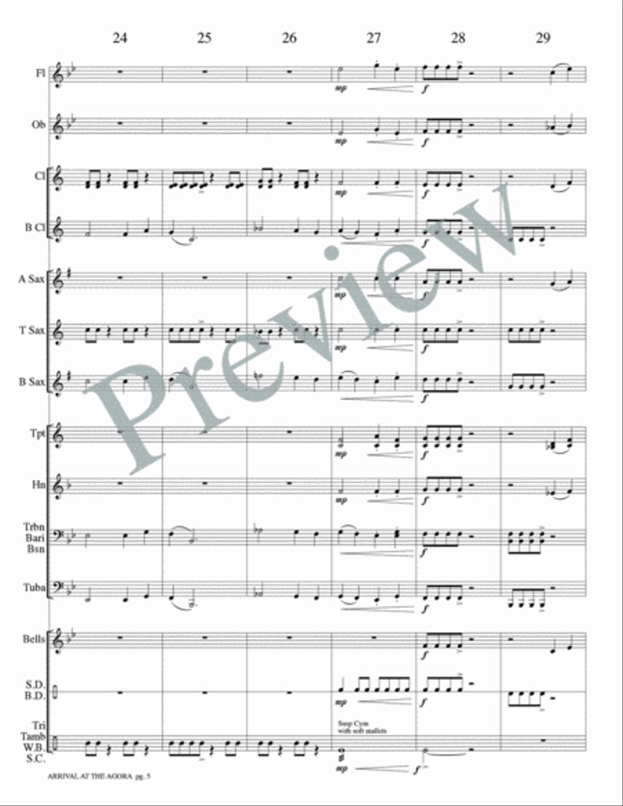 Arrival at the Agora Arrival at the Agora Concert Band scores gallery preview page 8