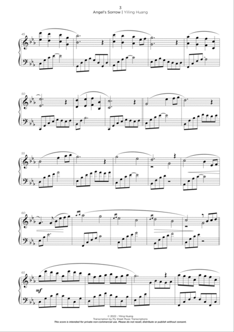Angel's Sorrow Piano, Vocal, Guitar scores gallery preview page 3