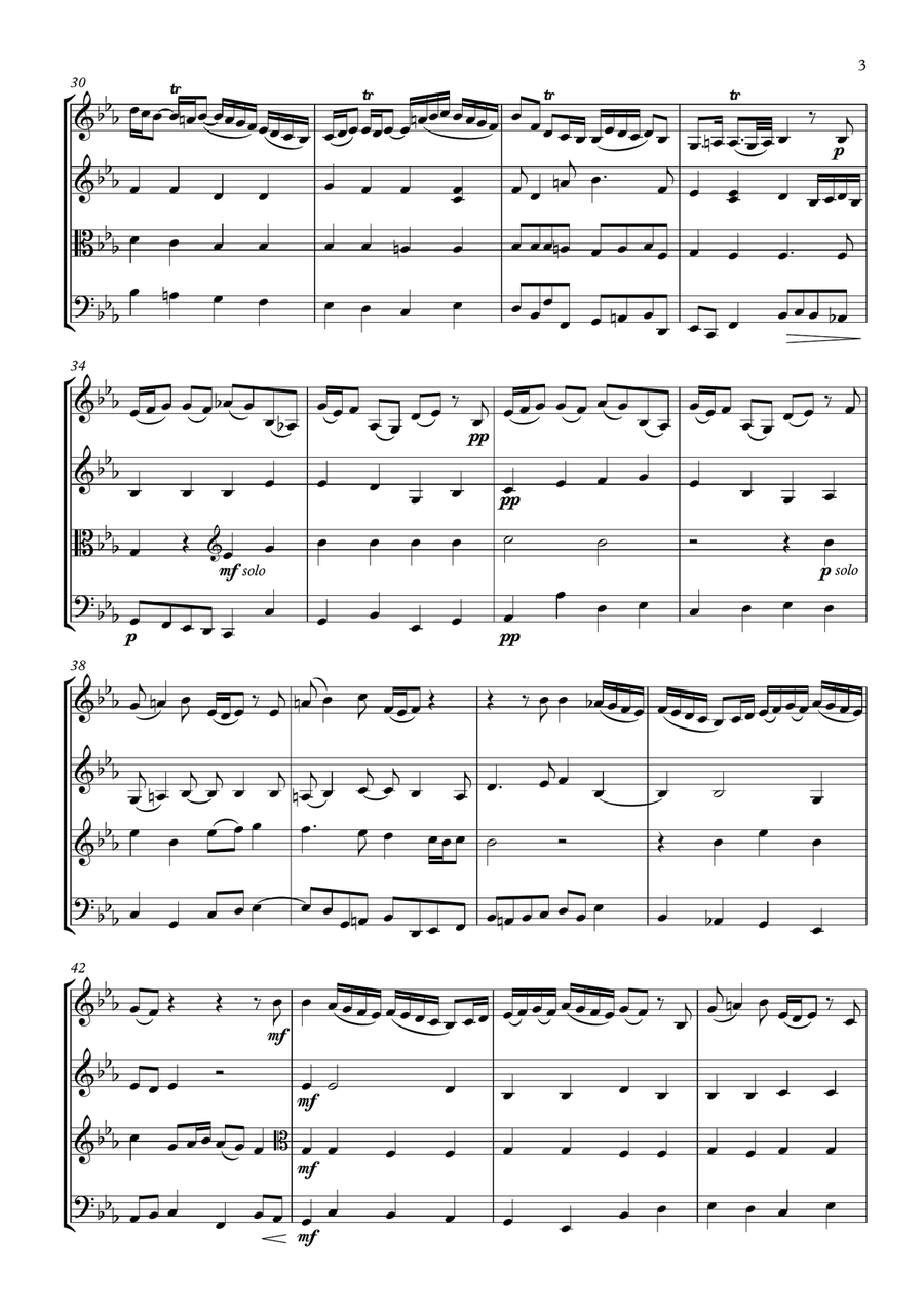 J.S. Bach: Sleepers Wake / Wachet Auf (string quartet) String Quartet scores gallery preview page 3