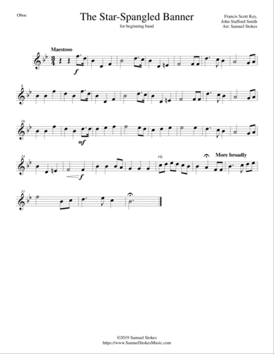The Star-Spangled Banner - for beginning band Concert Band scores gallery preview page 6